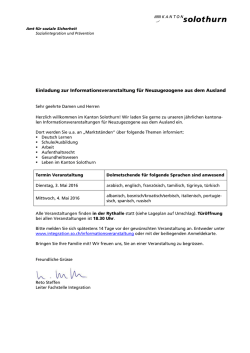 Einladung zur Informationsveranstaltung für