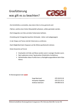 Grasf&uuml;tterung was gilt was gilt es zu beachten?