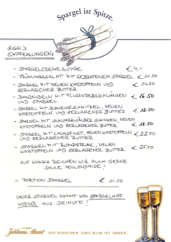 Die Spargelkarte als PDF - Restaurant