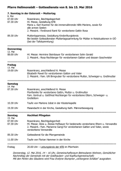 Donnerstag 08.00 Uhr Hl. Messe: Katharina