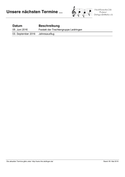 Unsere nächsten Termine - HHC Deilingen