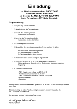 Einladung Abteilungsversammlung 2016 - TSV Nieder