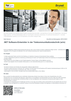 NET Software-Entwickler in der Telekommunikationstechnik
