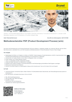 Methodenentwickler PDP (Product Development Process)