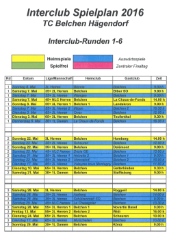 Spielpläne Runde 1 - 3