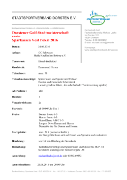 Golf-Stadtmeisterschaften 2016