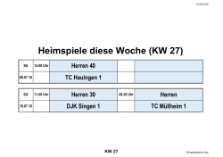 Heimspiele diese Woche (KW 27)