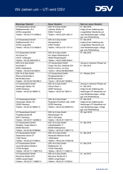Wir ziehen um &ndash; UTi wird DSV