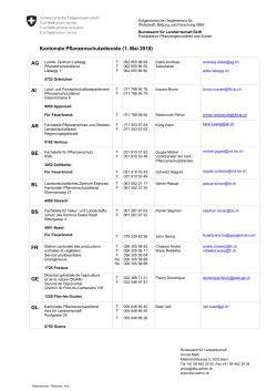 Kantonale Pflanzenschutzdienste - Bundesamt für Landwirtschaft