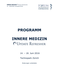 PROGRAMM INNERE MEDIZIN