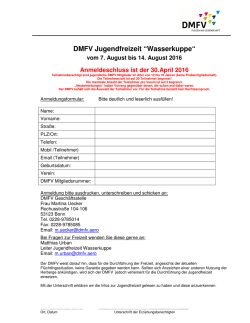 DMFV Jugendfreizeit &ldquo;Wasserkuppe&ldquo;