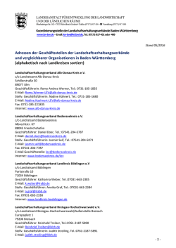 Adressen der LEV Gesch&auml;ftsstellen