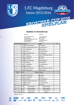 Spielplan 16. Kroschke-Cup