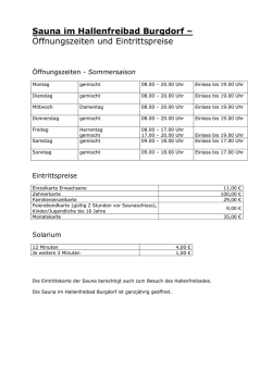 Sauna im Hallenfreibad Burgdorf
