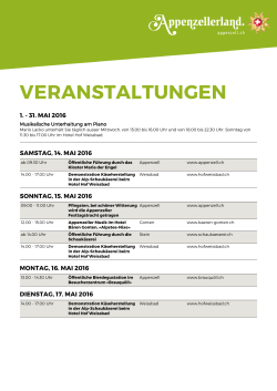 Veranstaltungen : Appenzellerland Tourismus