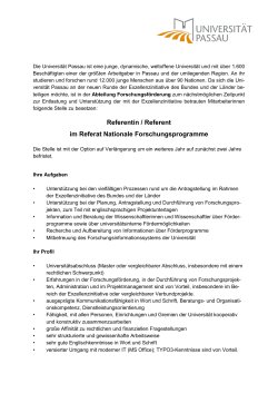 Referentin/Referenten im Referat Nationale Forschungsprogramme