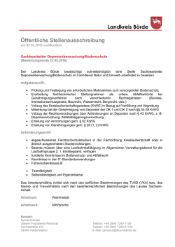Bewerbungsende 23.05.2016