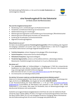 eine Verwaltungskraft f&uuml;r das Sekretariat