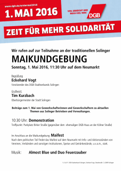 1. Mai 2016 Solingen (PDF, 242 kB ) - Düsseldorf