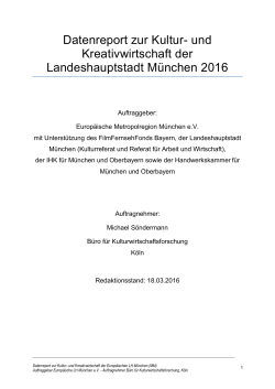 München-Report - Kultur- und Kreativwirtschaft in Deutschland