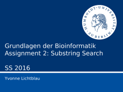 2. Übung: Exact String Matching - Hu