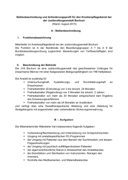 Stellenbeschreibung und Anforderungsprofil - NRW
