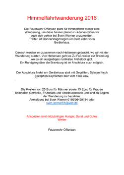 Himmelfahrtwanderung 2016