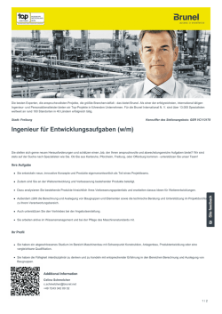 Ingenieur f&uuml;r Entwicklungsaufgaben Job in Freiburg