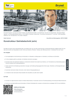Konstrukteur Getriebetechnik Job in Karlsruhe