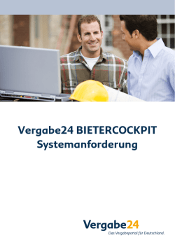 Vergabe24 BIETERCOCKPIT Systemanforderung