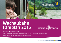 Wachaubahn Fahrplan 2016 - Donau Niederösterreich