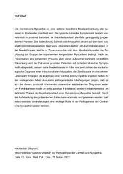 REFERAT Die Central-core-Myopathie ist eine seltene heredit&auml;re