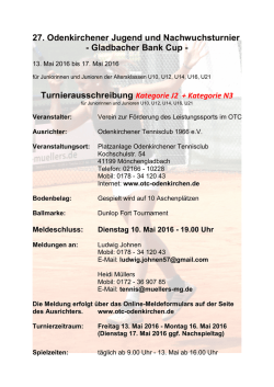 Gladbacher Bank Cup - TVPro