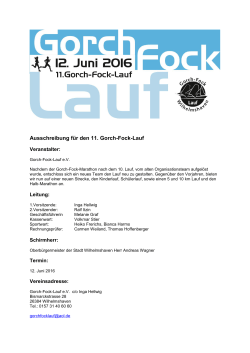Ausschreibung für den 11. Gorch-Fock-Lauf - Gorch-Fock