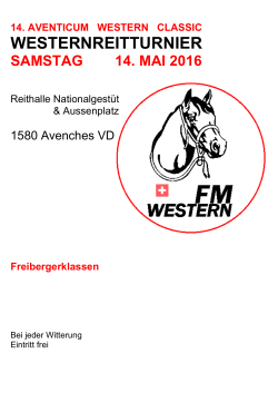 14. aventicum western classic westernreitturnier samstag 14. mai 2016