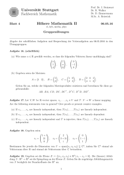 Blatt 4 - Fachbereich Mathematik