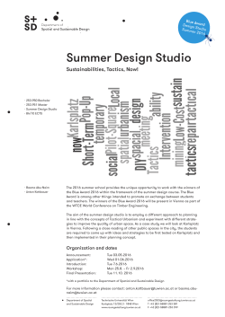 Summer Design Studio - Raumgestaltung an der TU Wien