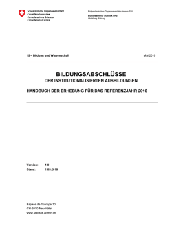 Version 1.0 - Bundesamt für Statistik