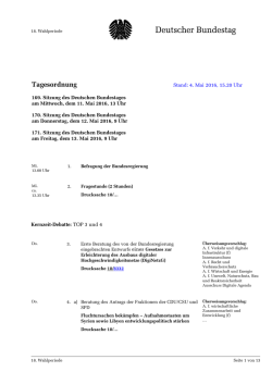Tagesordnung komplett - Deutscher Bundestag