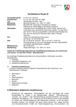 Zertifikatskurs Physik SI - Bezirksregierung Münster