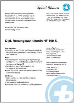 Dipl. Rettungssanitäter/in HF 100