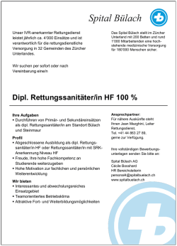 Dipl. Rettungssanit&auml;ter/in HF 100