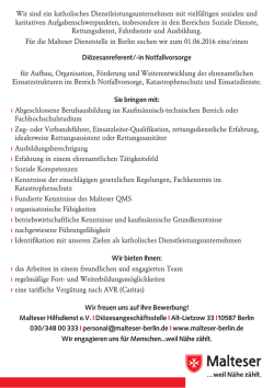 Di&ouml;zesanreferent Notfallvorsorge