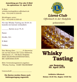 Whisky Tasting - Lions Club Offenbach