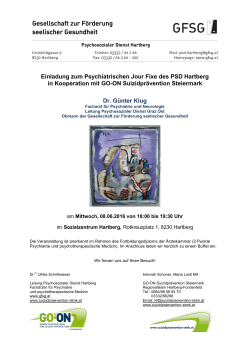Einladung zum Psychiatrischen Jour Fixe des PSD Hartberg