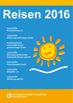 Reisekatalog 2016 - Lebenshilfe Braunschweig