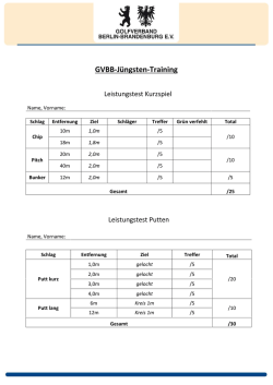 GVBB-J&uuml;ngsten-Training Leistungstest Kurzspiel und Putten