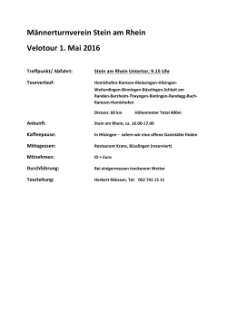 Männerturnverein Stein am Rhein Velotour 1 Mai 2016