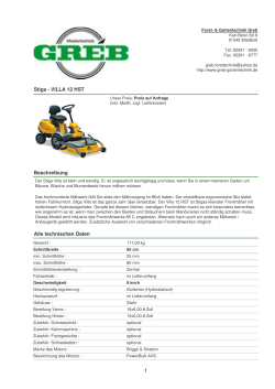 Stiga - VILLA 12 HST Beschreibung Alle technischen Daten 1