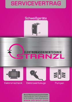 Stranzl Elektromaschinentechnik - Servicevertrag für Schweißgeräte